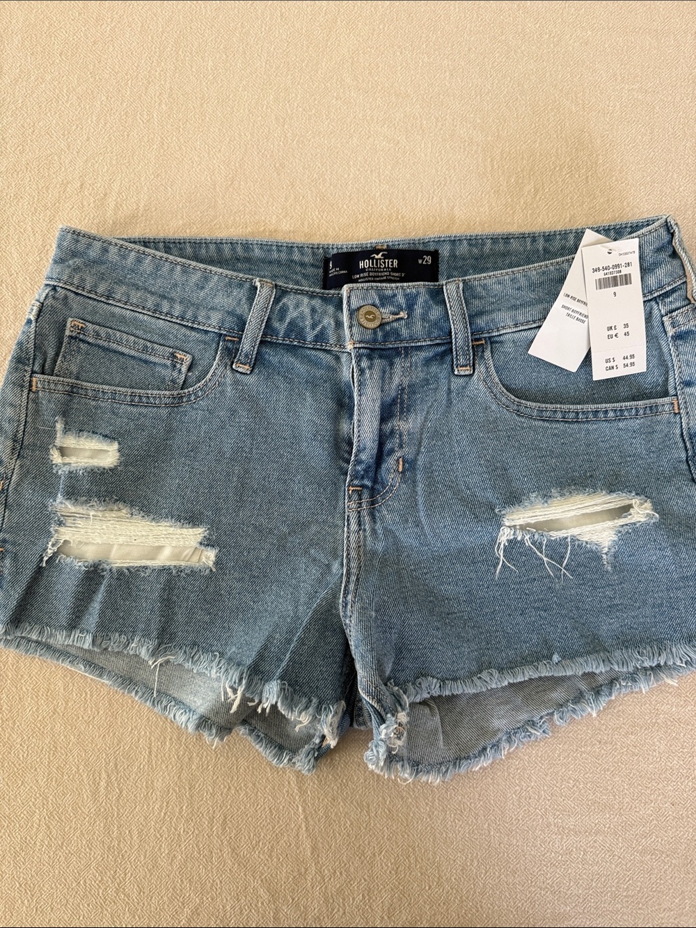 Hollister Light Blue Ripped Denim Cutoff Shorts
